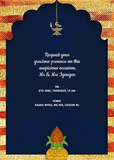 Griha Pravesh invitation card design
