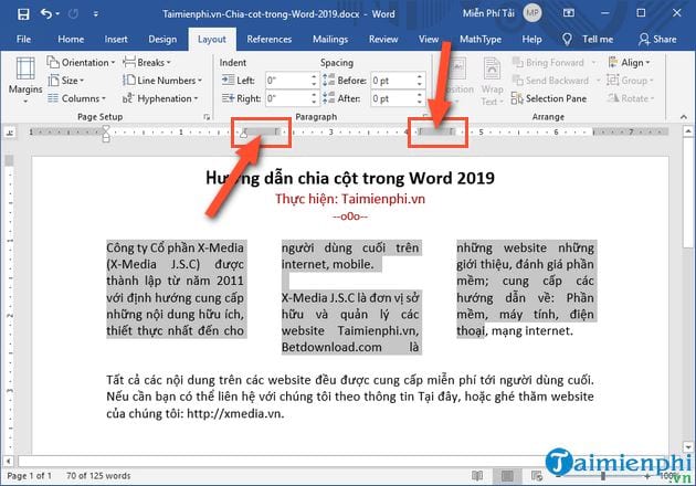 cach chia cot trong word 2019 8