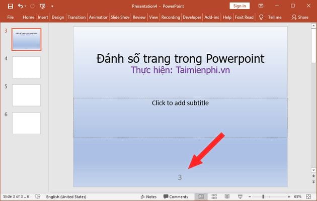 cach danh so trang trong powerpoint 6