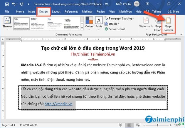 cach tao duong vien trong word 2019 14