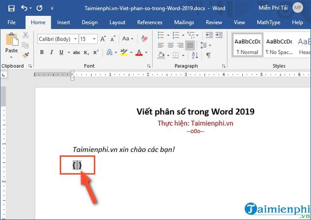 cach viet phan so trong word 2019 1