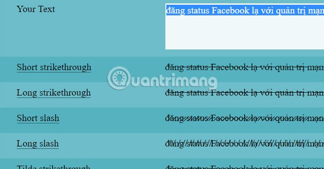 status Facebook font chu