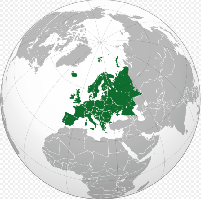 Vị trí Châu Âu ở trên bản đồ Trái Đất