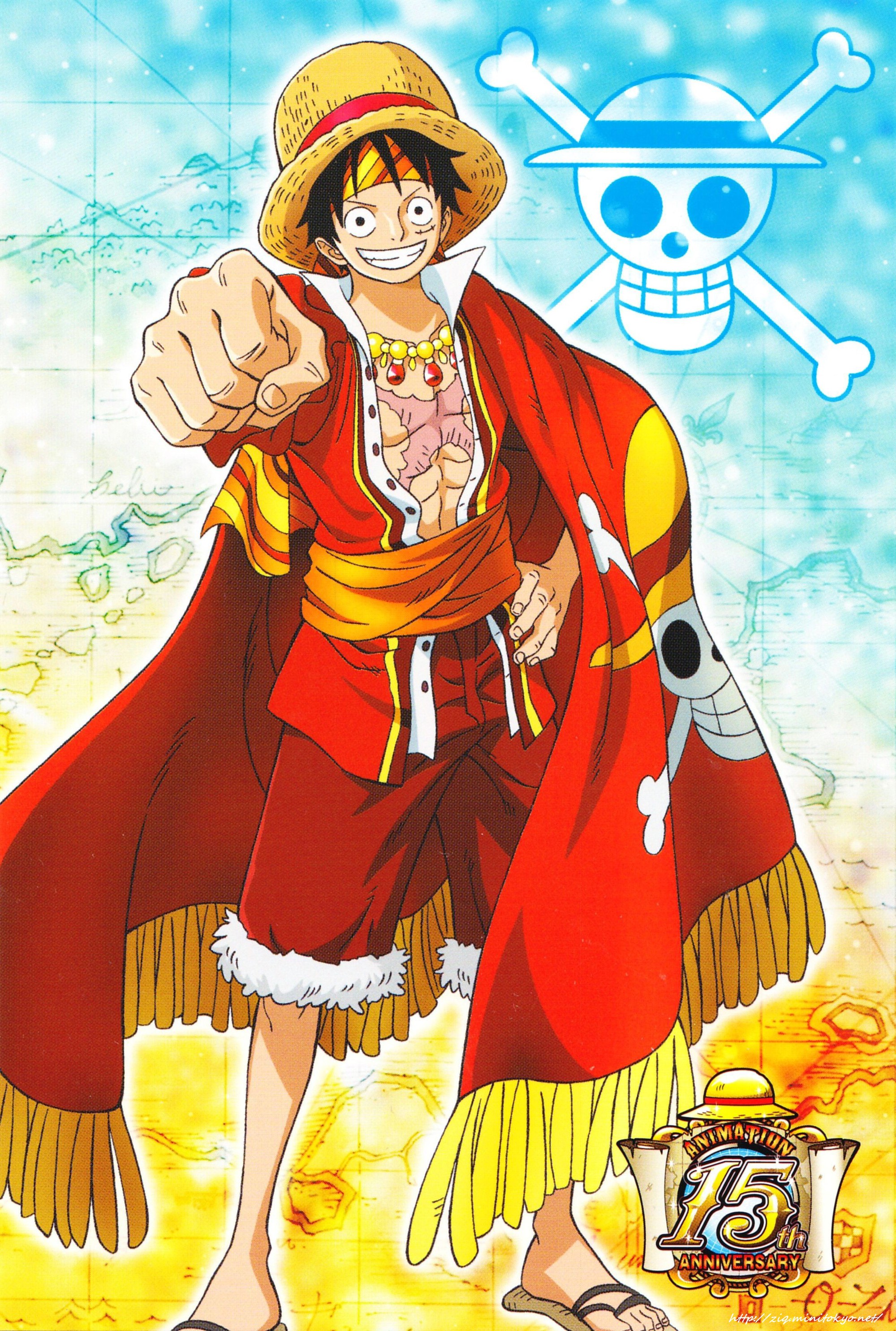 Hình ảnh Luffy mặc áo choàng đỏ cực ngầu