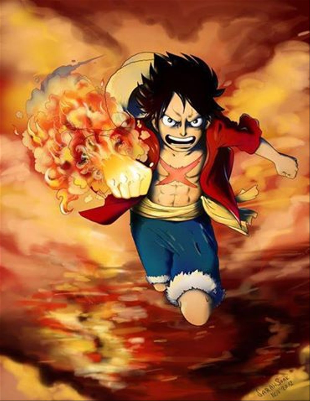 Hình ảnh Nắm đấm lửa của Luffy cực ngầu