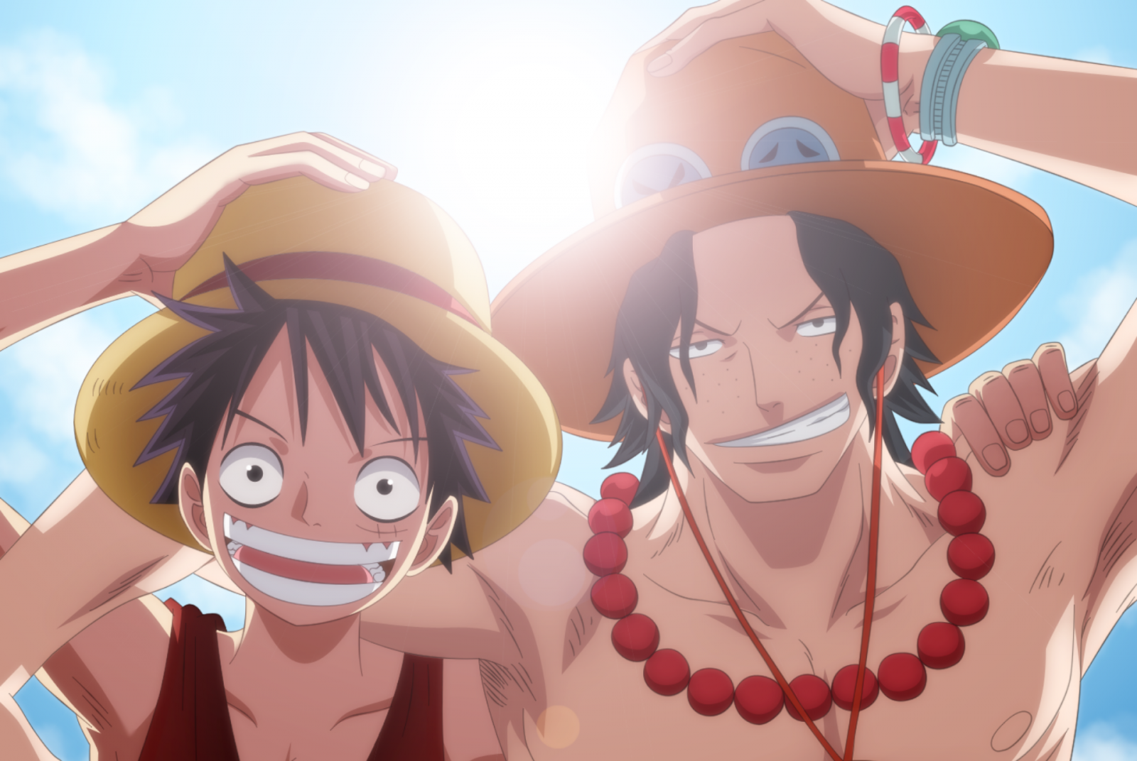 Hình ảnh của Luffy và anh trai Ace
