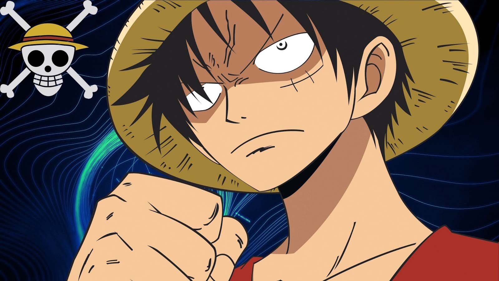 Hình ảnh Luffy với đôi mắt hung dữ