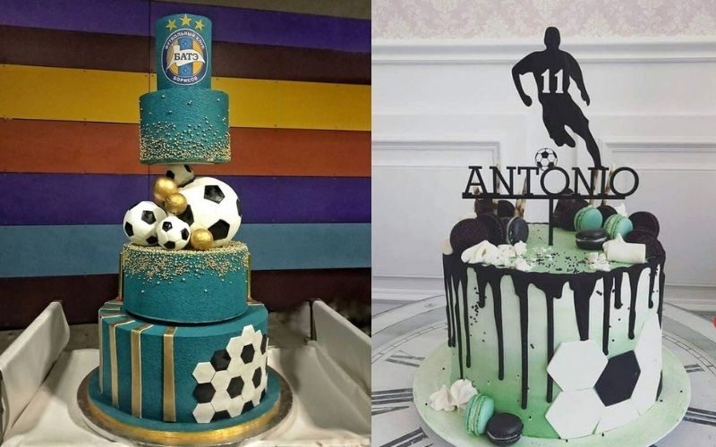 Xem mẫu bánh sinh nhật đơn giản mà sang trọng dành cho các bạn nam mê bóng đá
