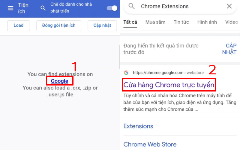 Truy cập Cửa hàng Chrome trực tuyến