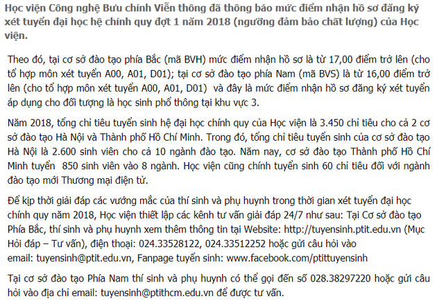 4q8F diem chuan hoc vien cong nghe buu chinh vien thong phia nam 25251