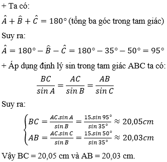 Cách giải bài tập về Định lí Sin trong tam giác cực hay, chi tiết - Toán lớp 10