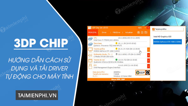 driver cho may tinh bang 3dp chip