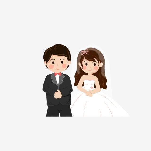 pngtree q cute cute cartoon bride and groom wedding character design menglovelycartoonbridegroombridecharacterwedding png image 582849
