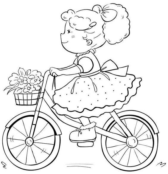 Tổng hợp các bức tranh tô màu xe đạp cho bé