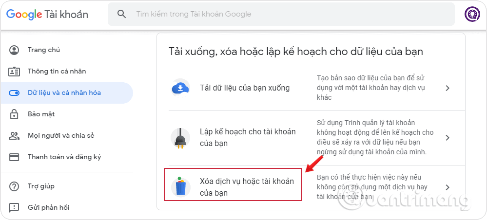 xoa tai khoan google 3