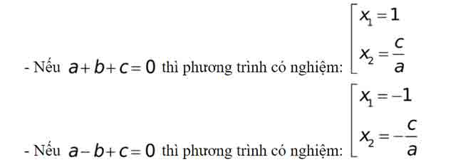 cac truong hop dac biet cua phuong trinh bac 2