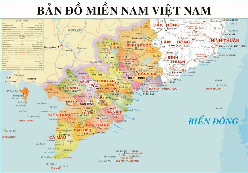 Bản đồ Miền Nam năm 2022