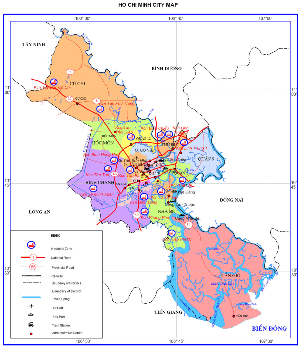 Bản đồ TPHCM bằng tiếng Anh