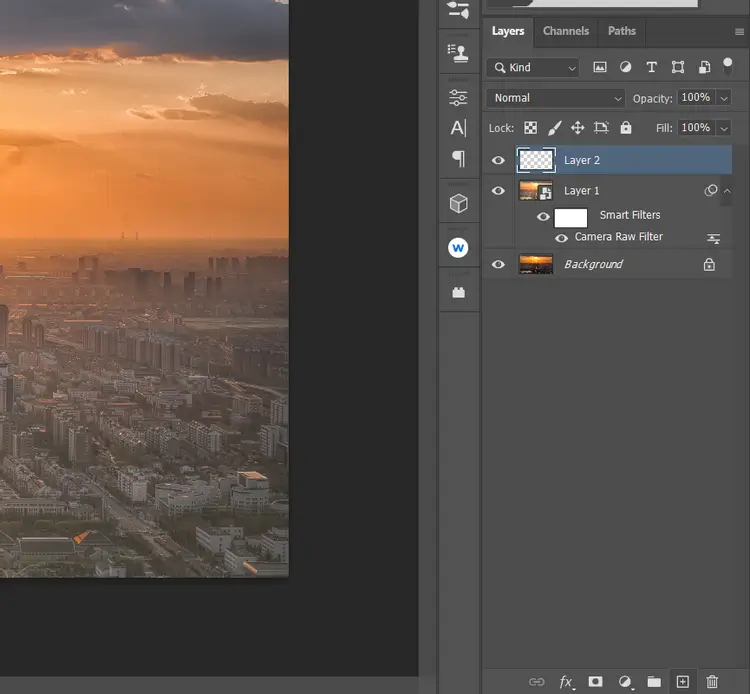 Tạo một layer mới bằng Photoshop