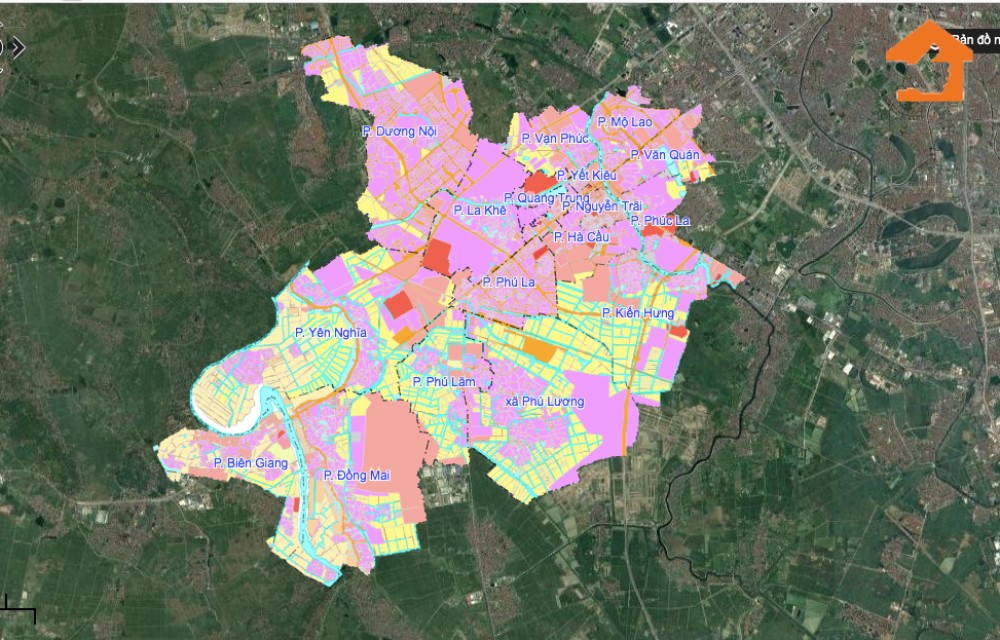 Bản đồ quy hoạch sử dụng đất tại Quận Hà Đông