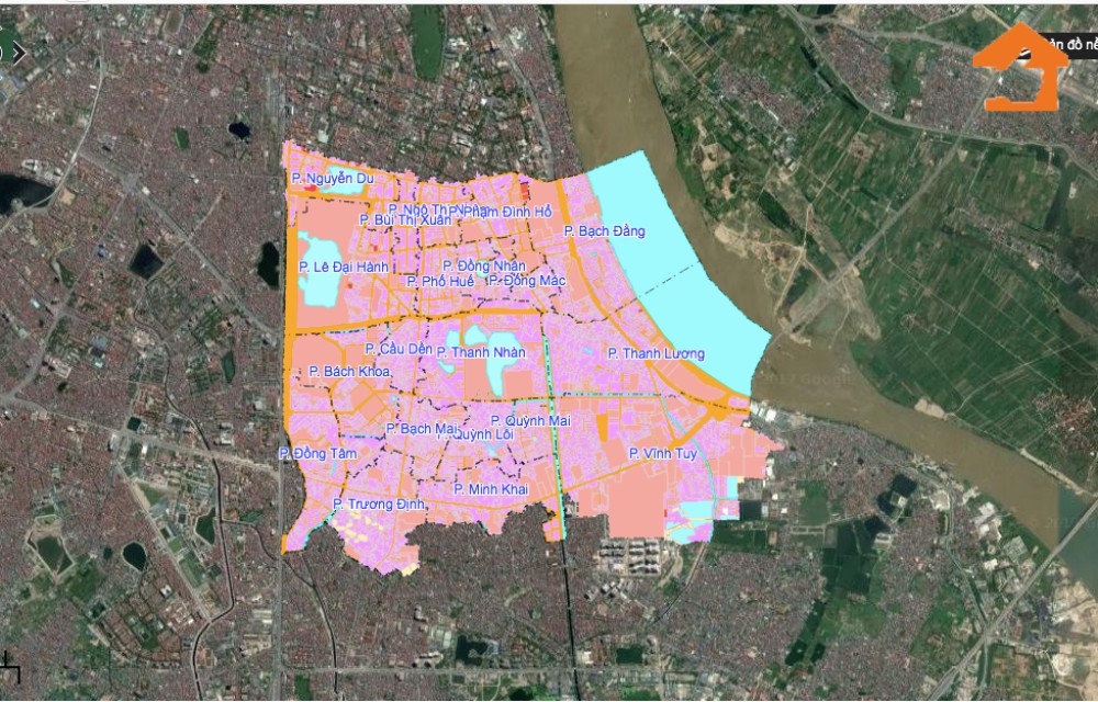 Bản đồ sử dụng đất tại Quận Hai Bà Trưng