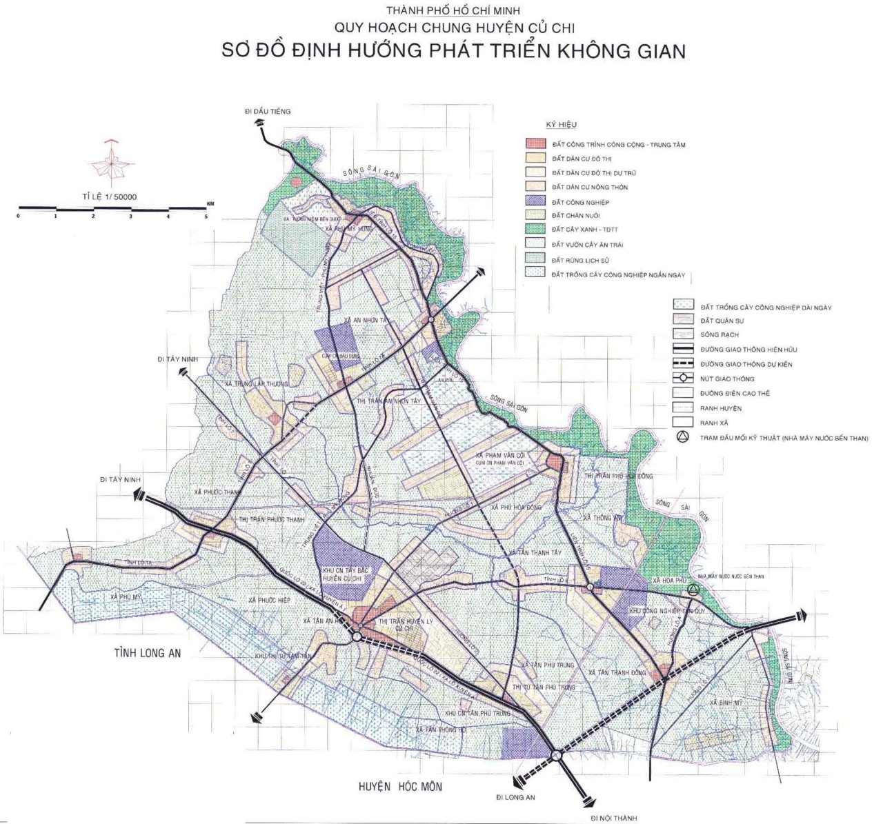 Bản đồ định hướng phát triển không gian huyện Củ Chi mới nhất