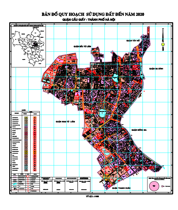 Bản đồ quy hoạch sử dụng đất quận Cầu Giấy mới nhất