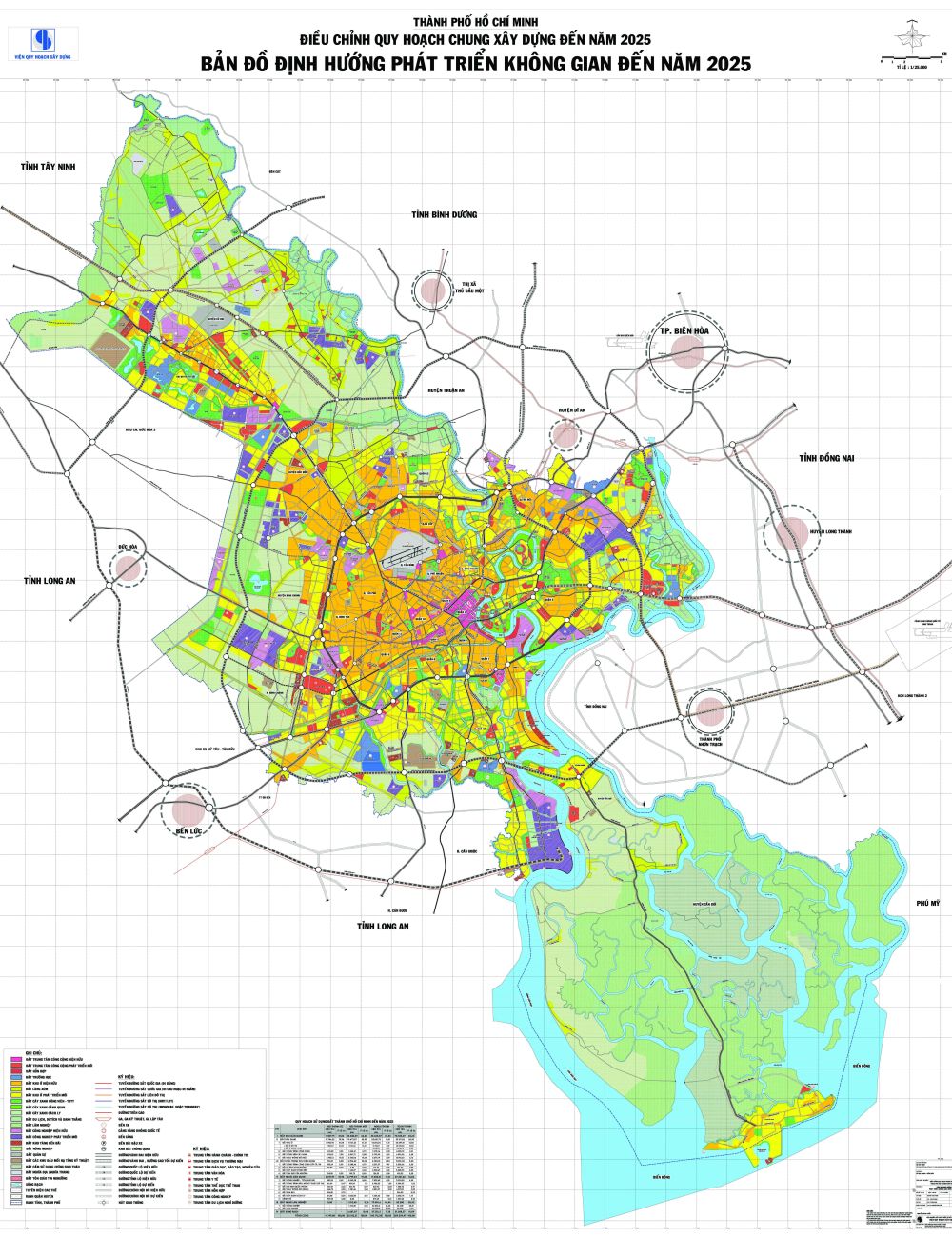 Bản đồ điều chỉnh quy hoạch xây dựng TPHCM đến năm 2025