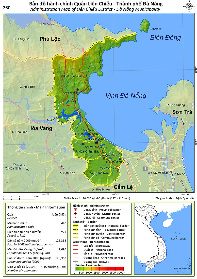 Bản đồ hành chính Quận Liên Chiểu