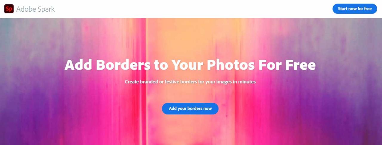 App khung viền cho ảnh Adobe Spark