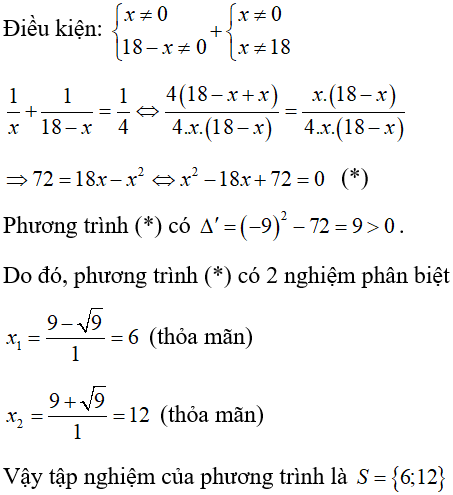 Cách giải phương trình chứa ẩn ở mẫu cực hay, có đáp án - Toán lớp 9