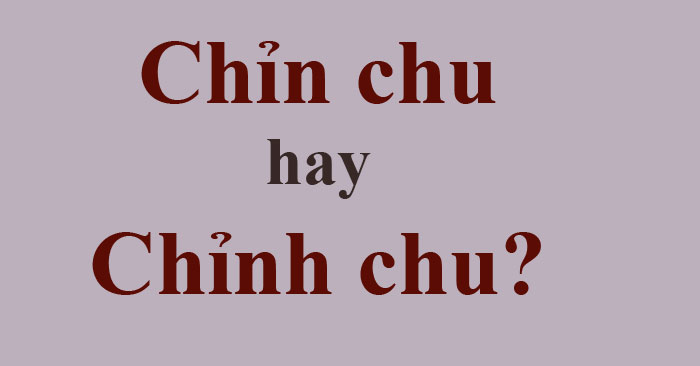 Chỉnh chu hay chỉnh chu