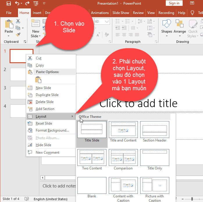 Đổi Slide layout