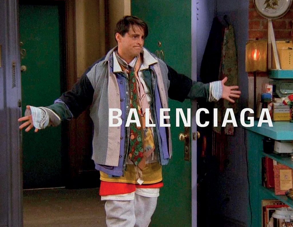 Ảnh “chế” một cảnh trong series “Friends” với Balenciaga của tài khoản @siduation nổi tiếng.