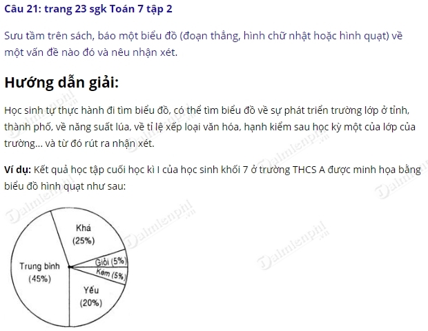 giai toan 7 trang 22 23 sgk tap 2 on tap chuong iii thong ke 5