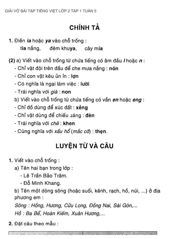 giai vo tieng viet lop 2 tap 1 tuan 5 1