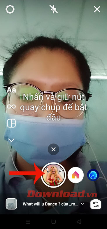 Chọn hiệu ứng nhảy mình vừa tải