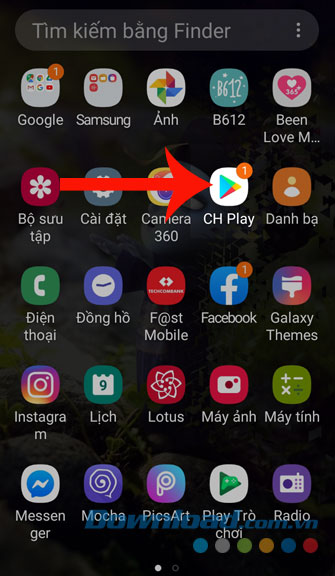 Mở ứng dụng CH Play