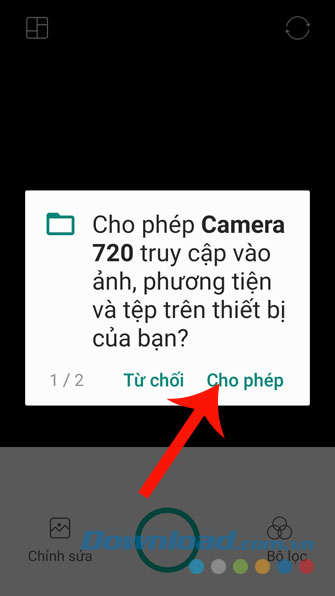 Nhấn Cho phép truy cập vào các tệp