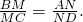 frac{{BM}}{{MC}} = frac{{AN}}{{ND}}.