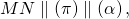 MNparallel left( pi  right)parallel left( alpha  right),