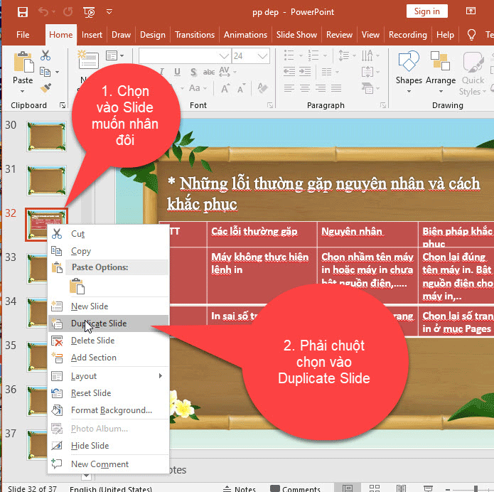 Sao chép slide trong Powerpoint