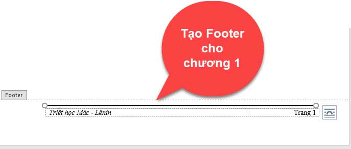 tạo footer trong word