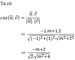 Tìm m để góc giữa hai vecto bằng một số cho trước (45 độ, góc nhọn, góc tù) cực hay - Toán lớp 10