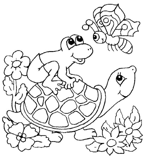 Tổng hợp các bức tranh tô màu con rùa cho bé