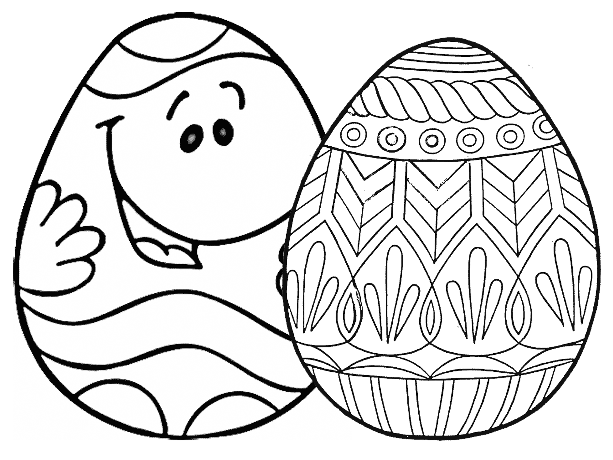 Tổng hợp các bức tranh tô màu quả trứng cho bé