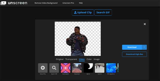 Xóa hình nền khỏi ảnh GIF và video với Unscreen