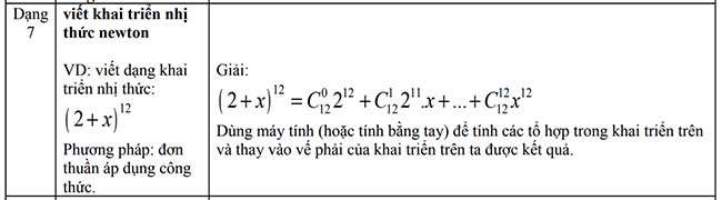 viết khai triển nhị thức newton