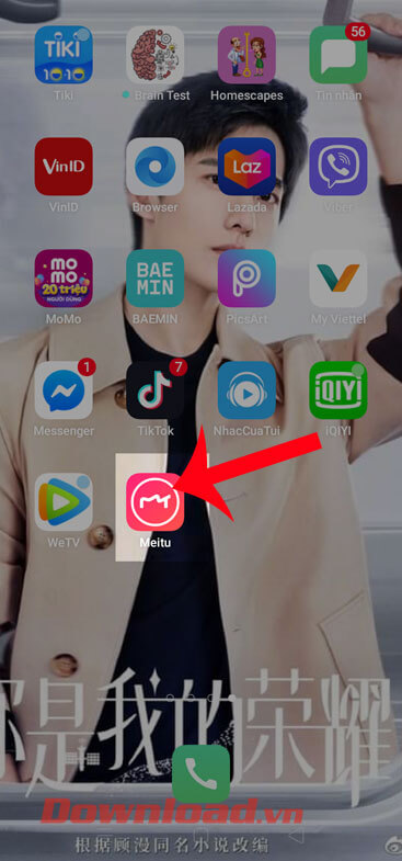 Mở ứng dụng Meitu