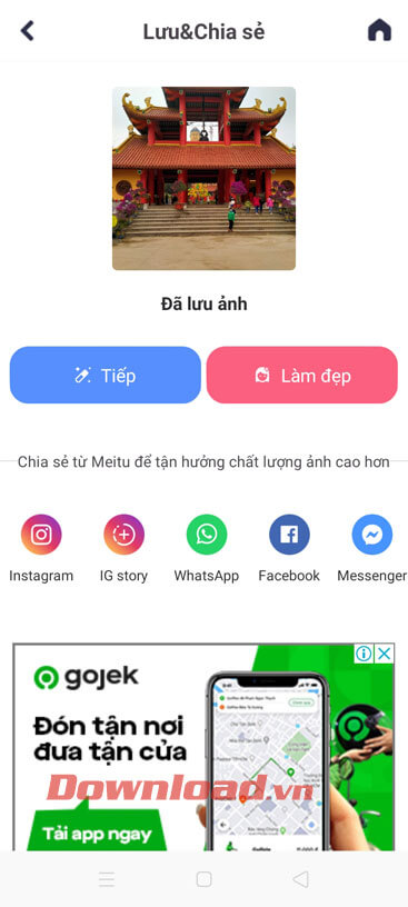 Ảnh đã được Lưu vào điện thoại